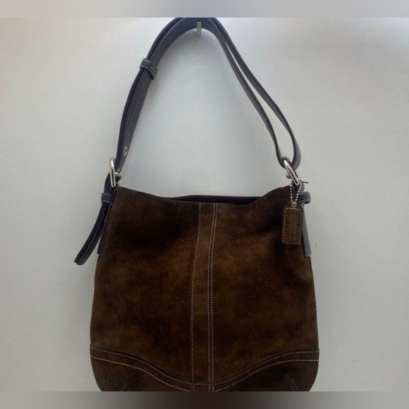 Coach Brown Suede Messenger Handbag- Never Used. - Picture 3 of 8